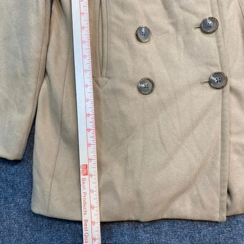 Banana Republic Camel Wool Double Breasted Peacoat Jacket Coat Womens Small